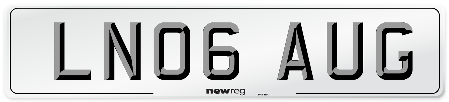 LN06 AUG Number Plate from New Reg